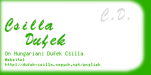 csilla dufek business card